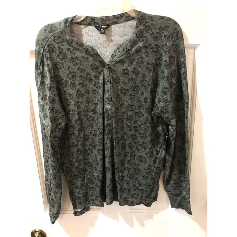 lucky brand womens long sleeve v-neck 3/4 button shirt size S/P‎